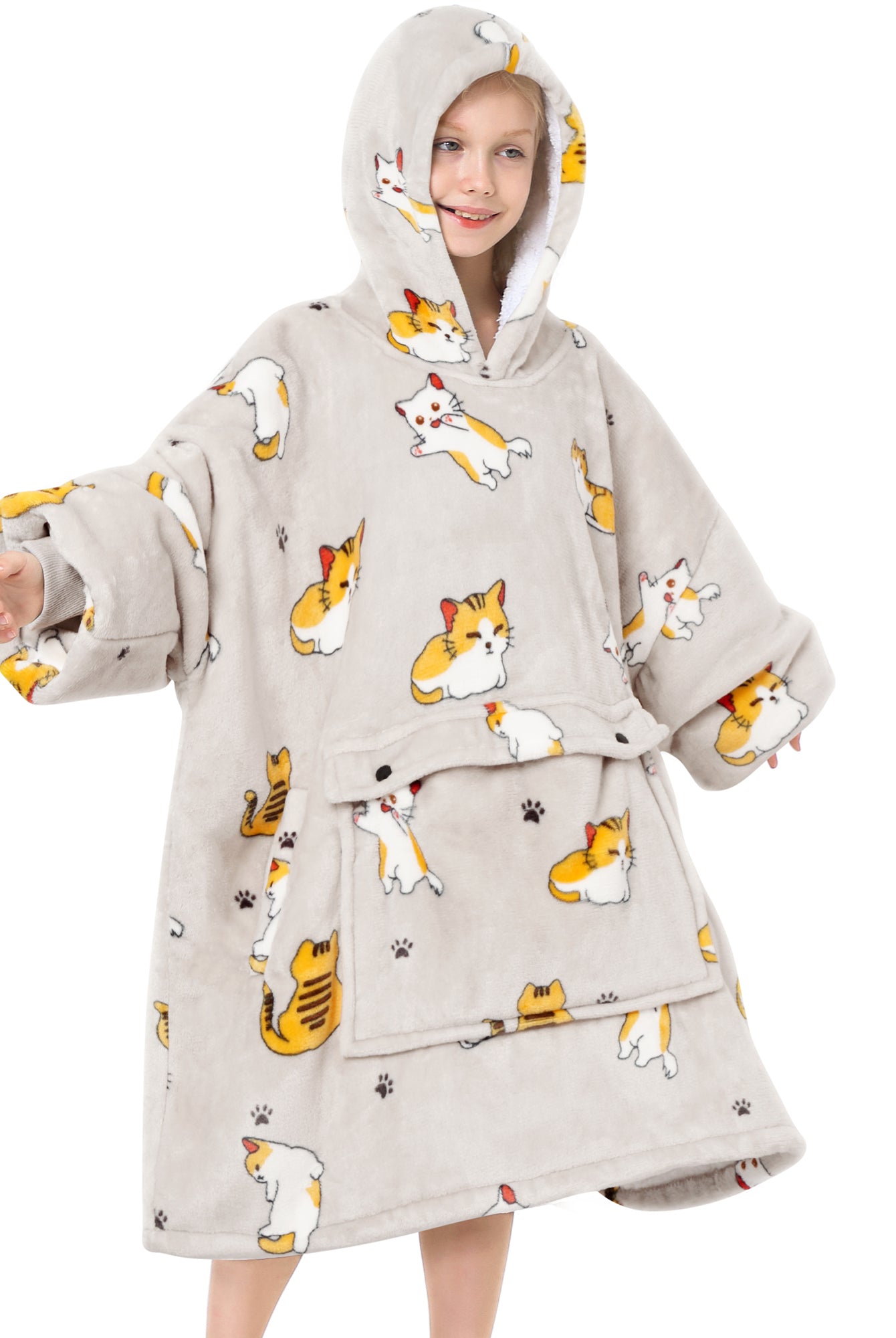 Cat Blanket Hoodie Teen - NARECTE