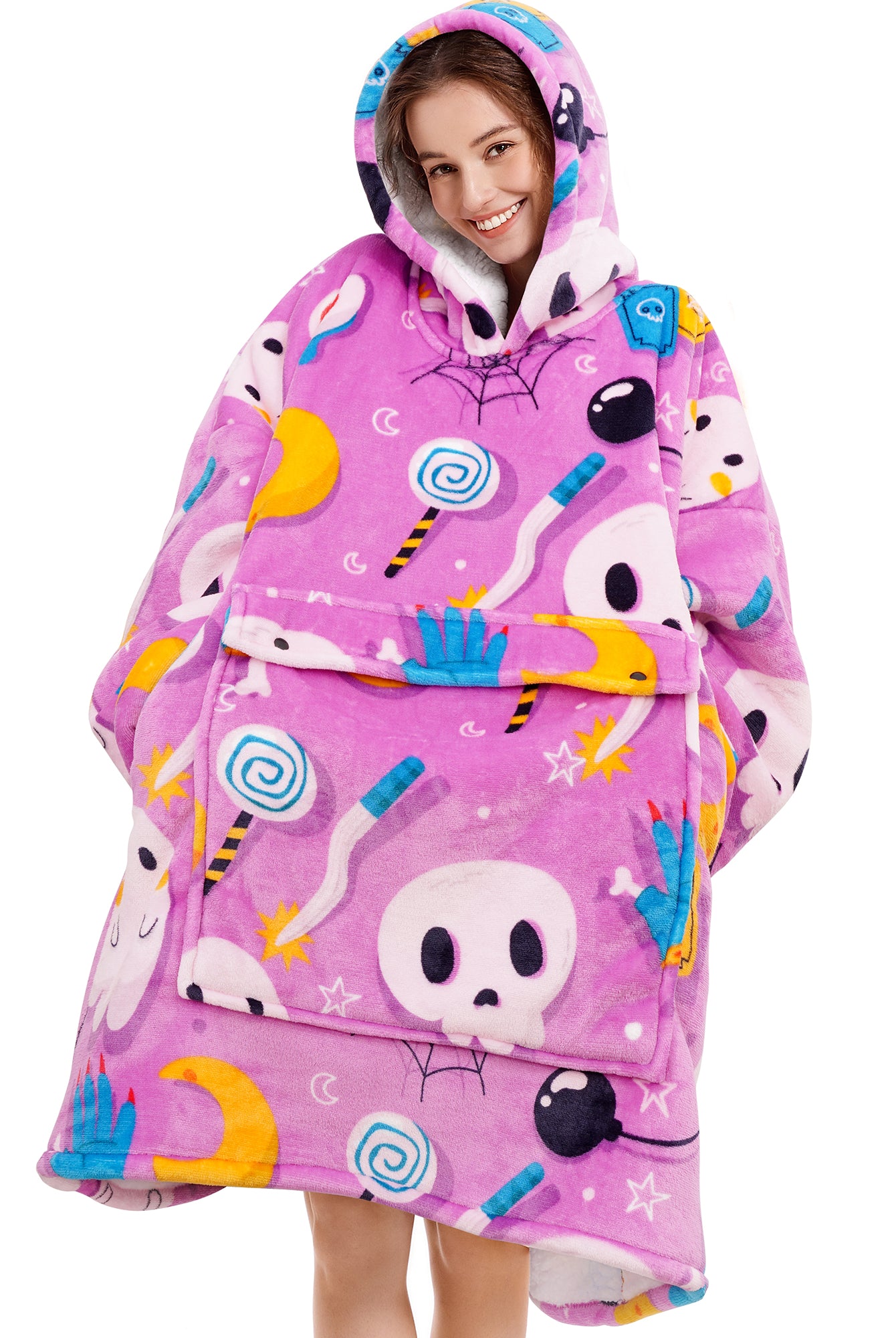 Purple Ghost Blanket Hoodie - NARECTE